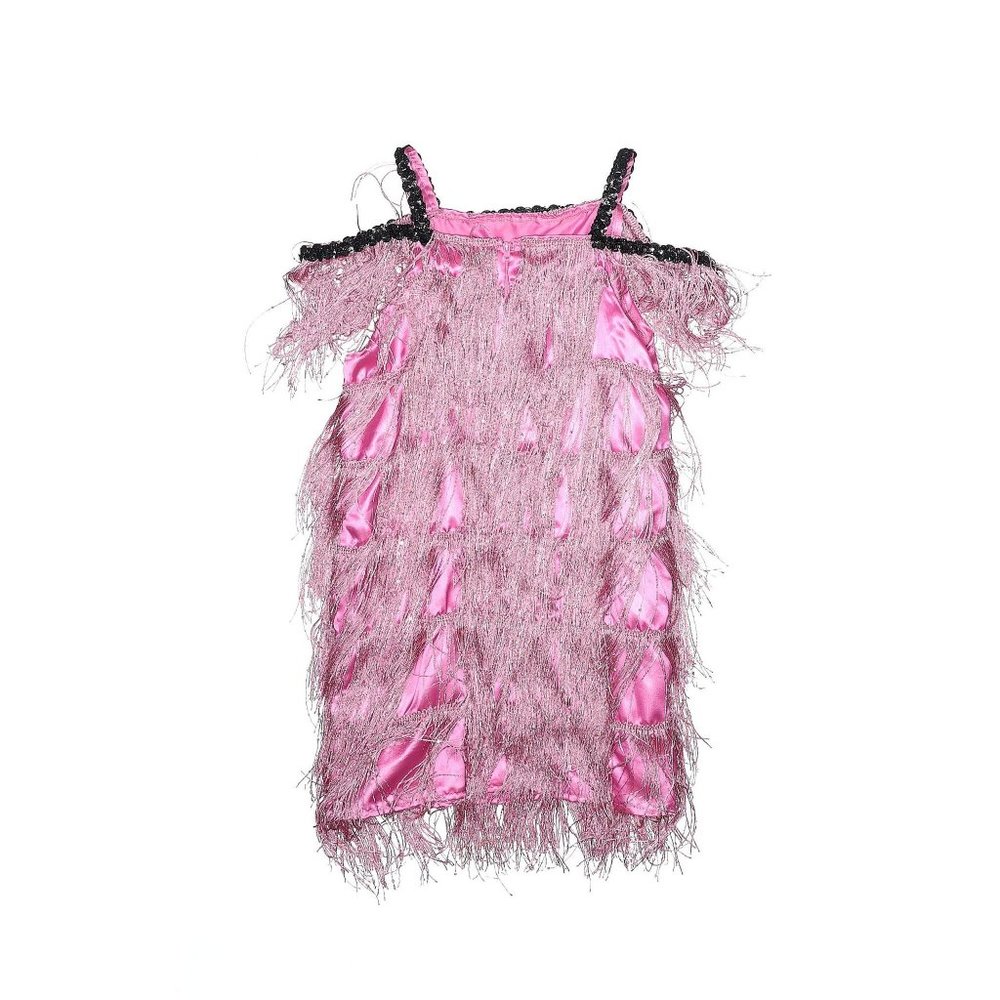 Girl Wishcraft Chasing Fireflies Pink Flapper Fringe Halloween Costume Size 8 - Picture 2 of 3